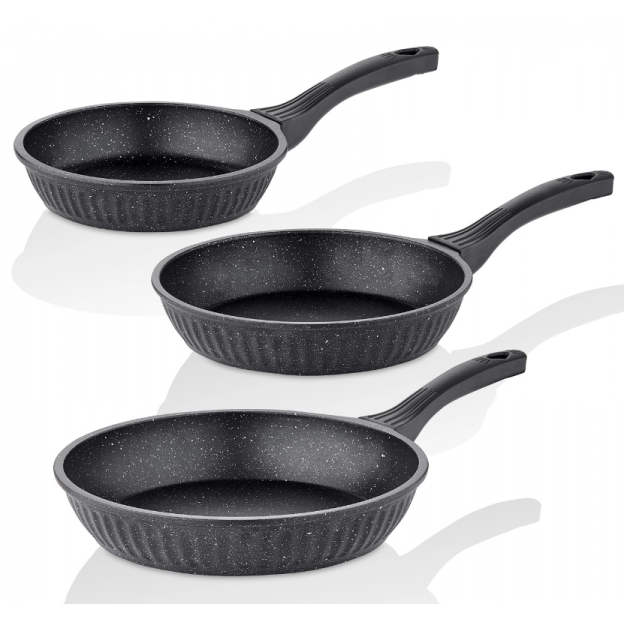 TAC DIE CAST VALERIYA 3-PIECE FRYING PAN SET (20/24/28) BLACK